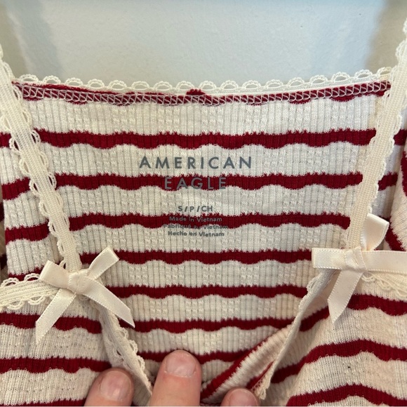 Women’s AE Lace Trim Cami, Raspberry Peak, Small - Picture 6 of 8